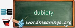 WordMeaning blackboard for dubiety